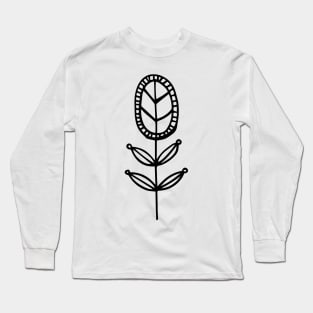 doodle flower in white Long Sleeve T-Shirt